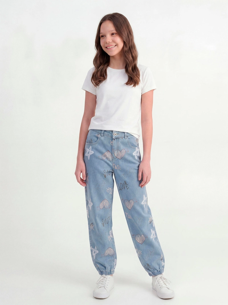 JEANS NIÑA INDEX TEEN ALGODÓN JOGGER PRINT - 1
