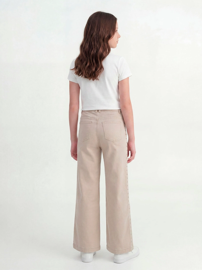 PANTALÓN NIÑA INDEX TEEN ALGODÓN WIDE TACHAS - 2