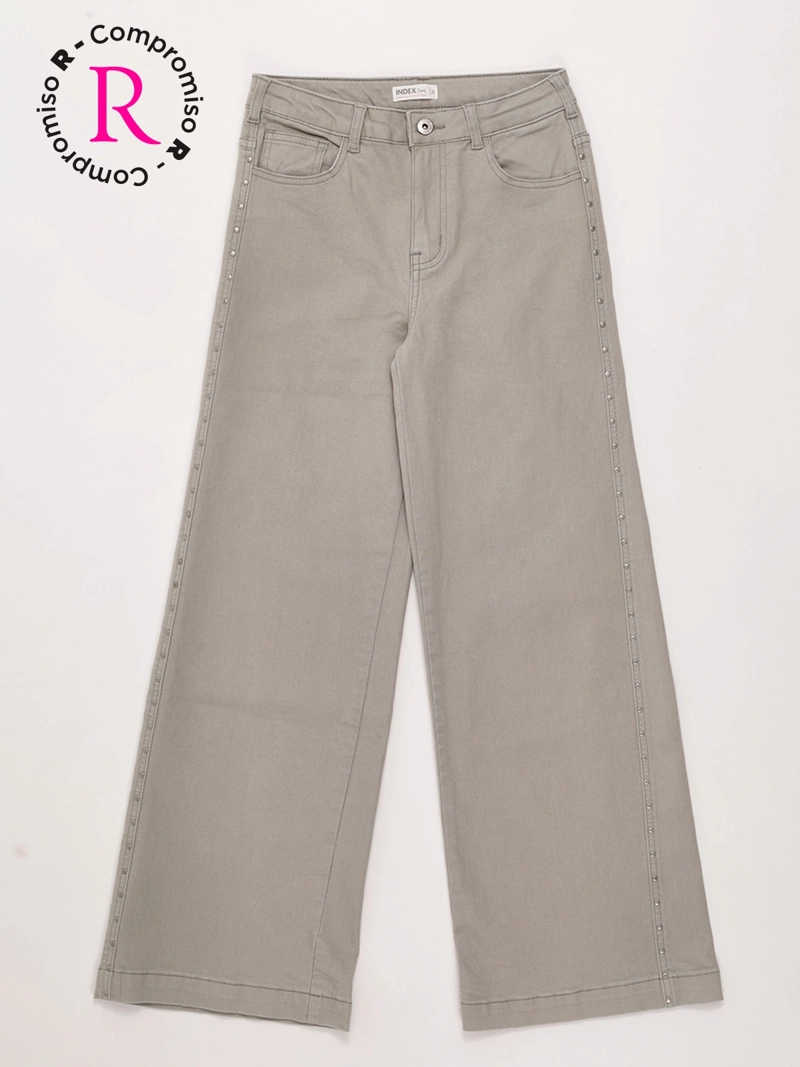 PANTALÓN NIÑA INDEX TEEN ALGODÓN WIDE TACHAS - 3