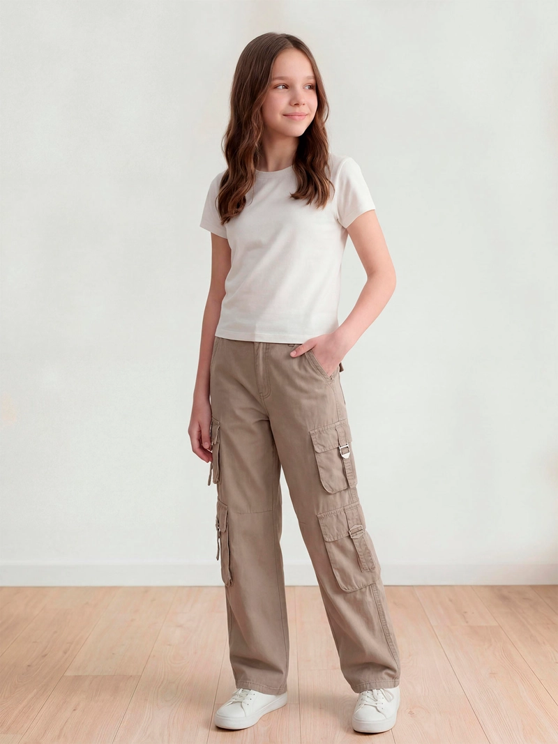 PANTALÓN NIÑA INDEX TEEN ALGODÓN CARGO - 1