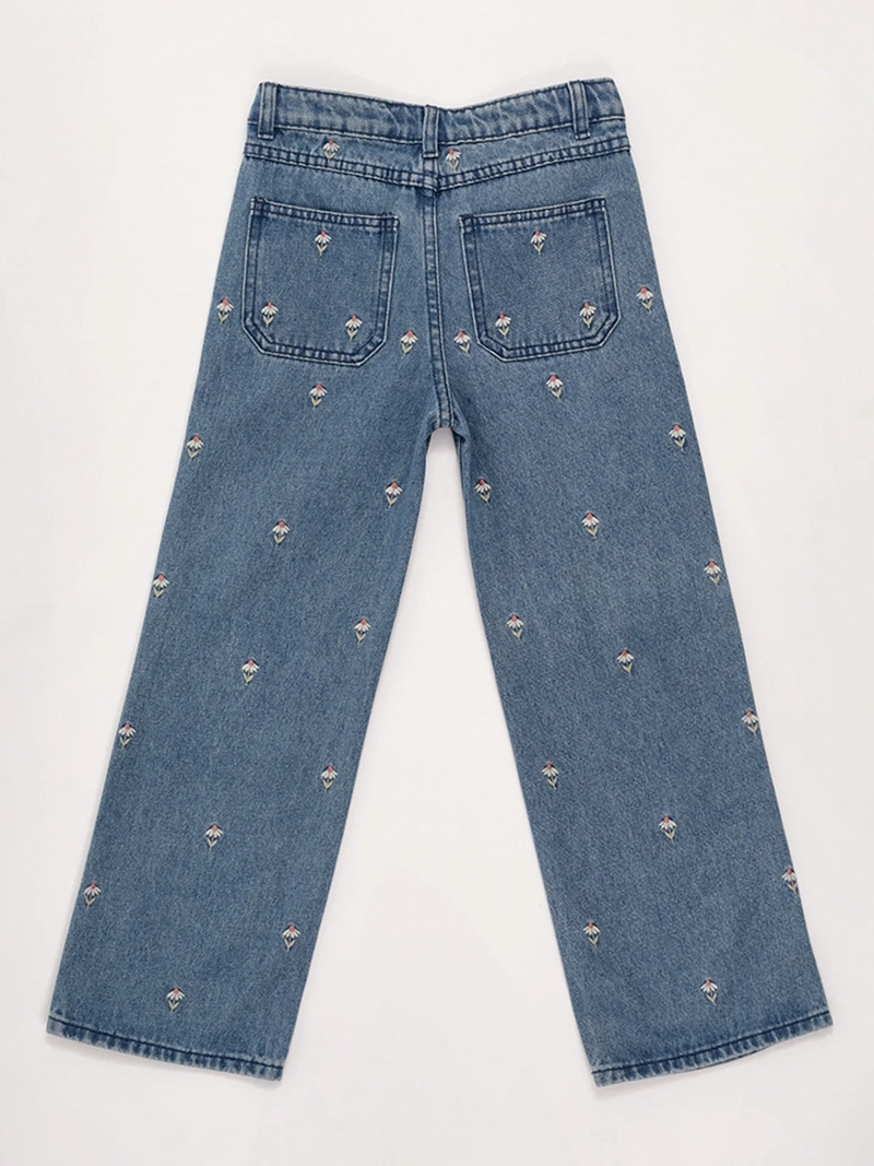 JEANS NIÑA HARVEST ALGODÓN RECTO BORDADO - 4