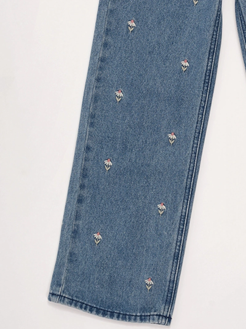 JEANS NIÑA HARVEST ALGODÓN RECTO BORDADO - 5