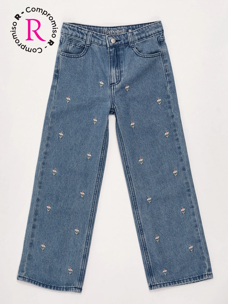 JEANS NIÑA HARVEST ALGODÓN RECTO BORDADO - 3