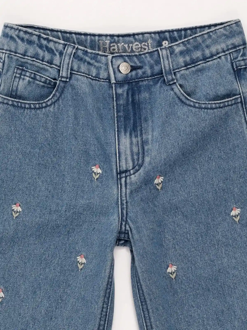 JEANS NIÑA HARVEST ALGODÓN RECTO BORDADO - 6