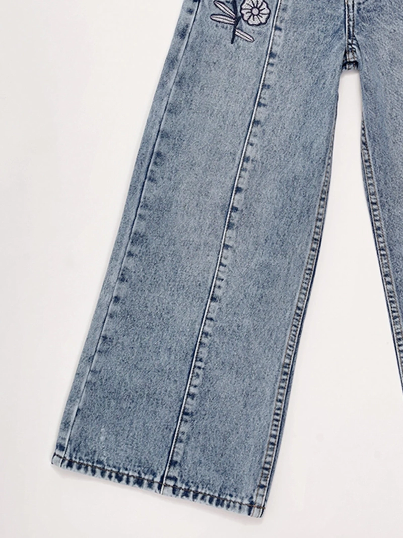 JEANS NIÑA HARVEST ALGODÓN WIDE BORDADO - 5