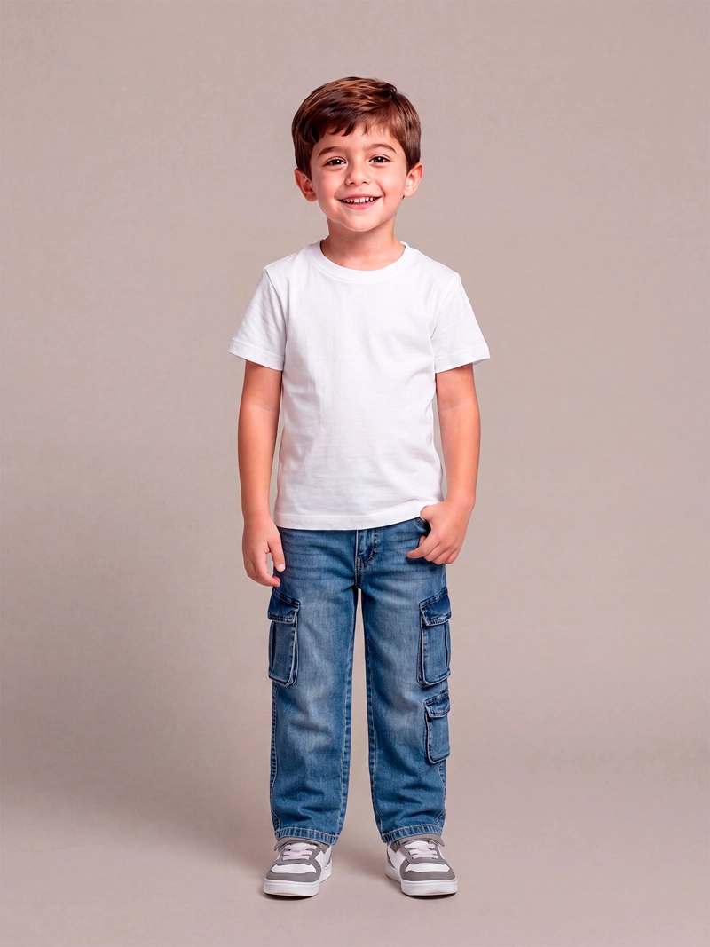 JEANS NIÑO HARVEST CARGO CINTURA ELASTICADA - 1