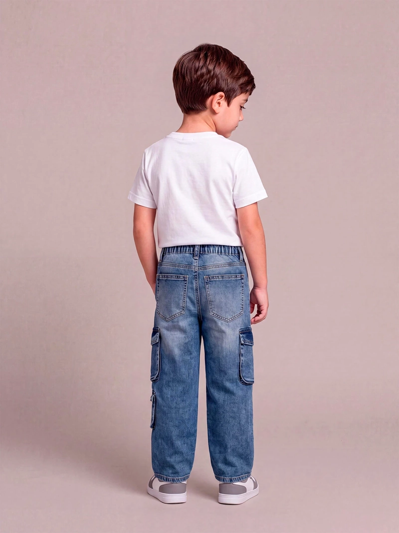 JEANS NIÑO HARVEST CARGO CINTURA ELASTICADA - 2