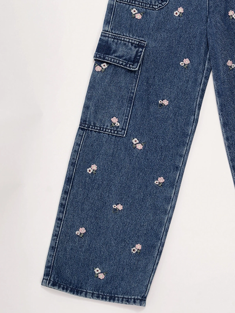 JEANS NIÑA HARVEST ALGODÓN CARGO BORDADO - 5