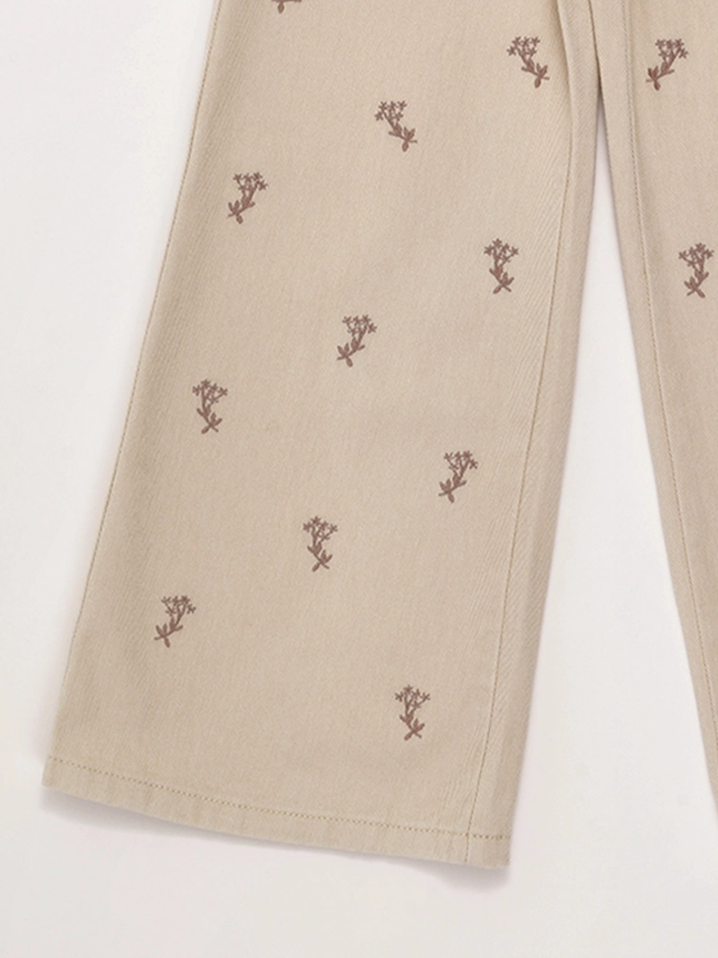 PANTALÓN NIÑA HARVEST ALGODÓN WIDE BORDADO - 5