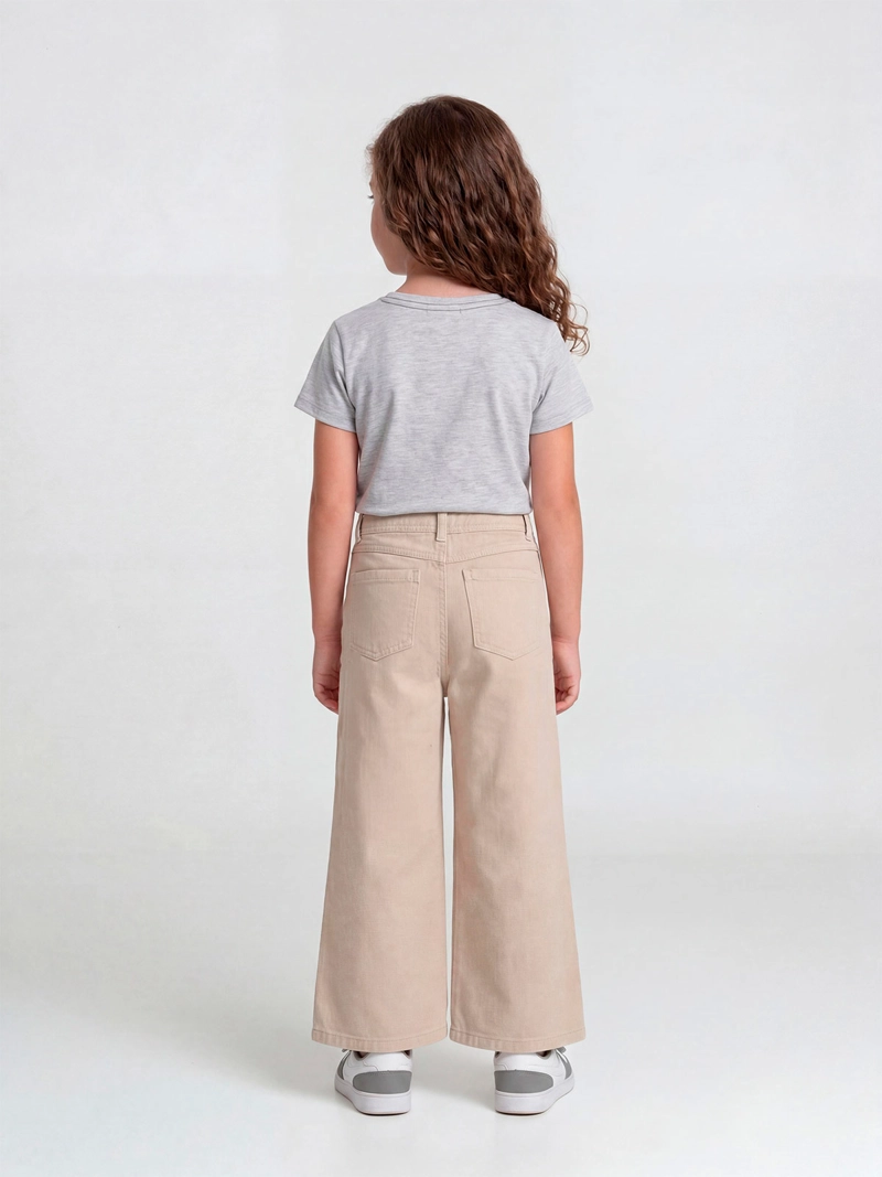 PANTALÓN NIÑA HARVEST ALGODÓN WIDE BORDADO - 2