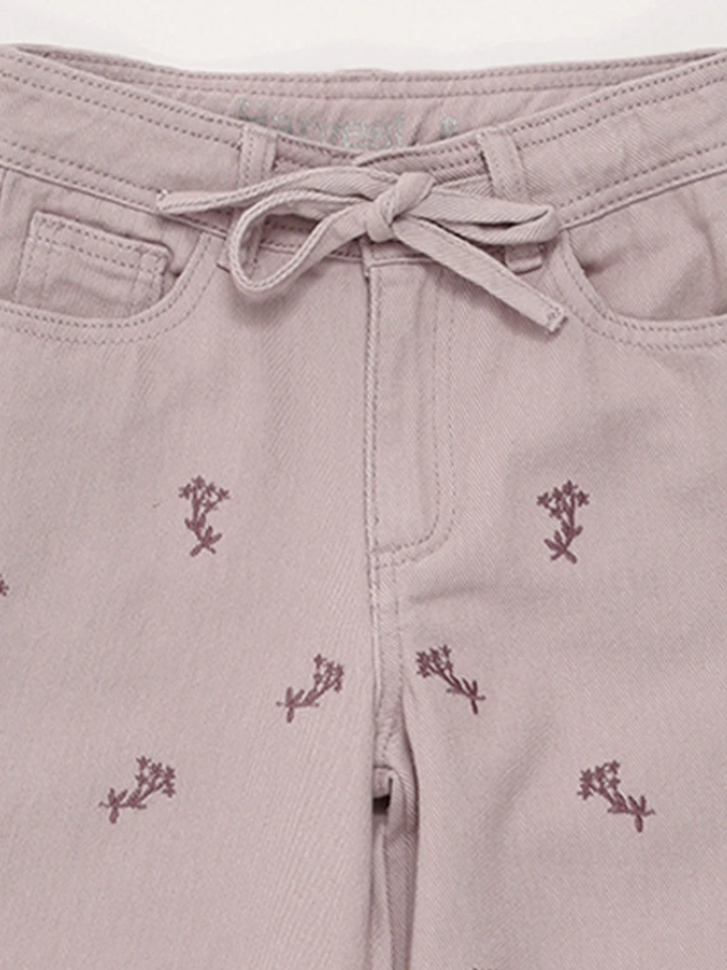 PANTALÓN NIÑA HARVEST ALGODÓN WIDE BORDADO - 5