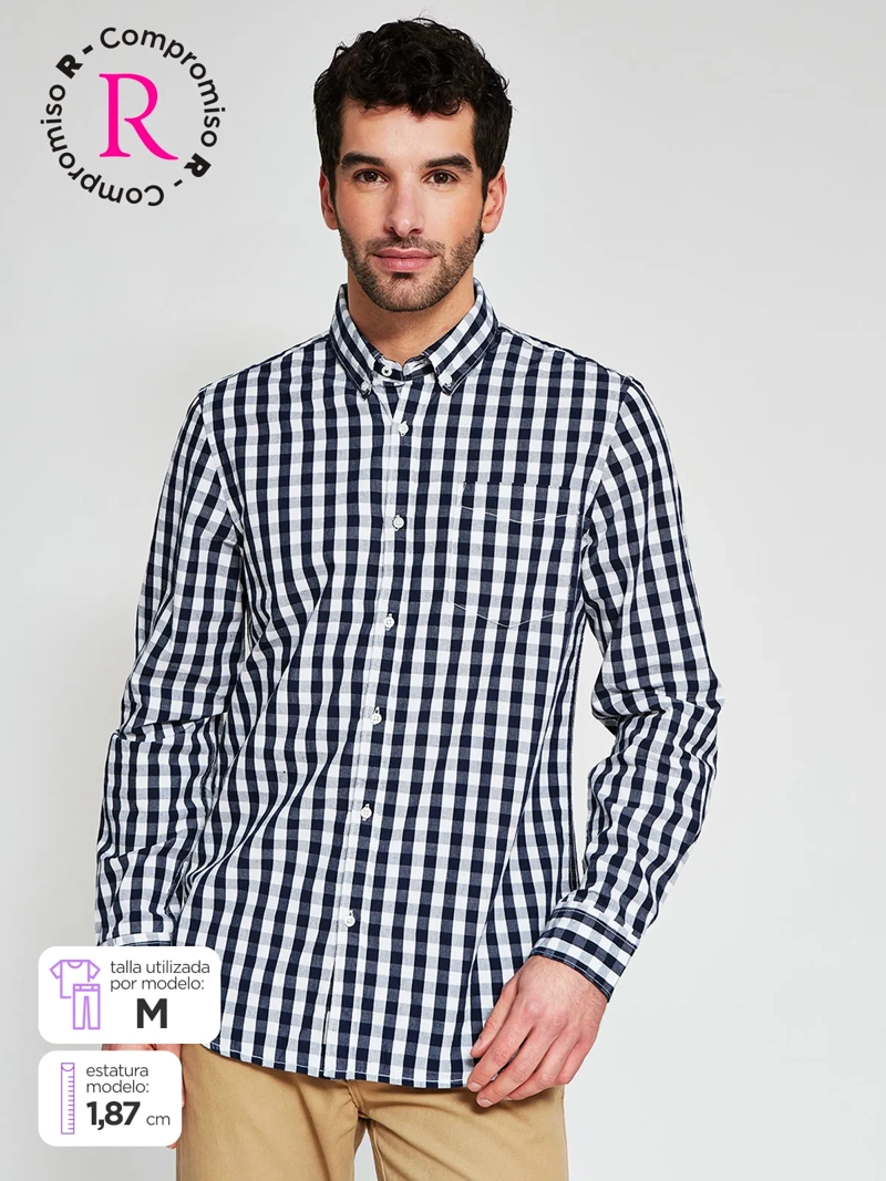 CAMISA HOMBRE REGATTA ALGODÓN MANGA LARGA - 1