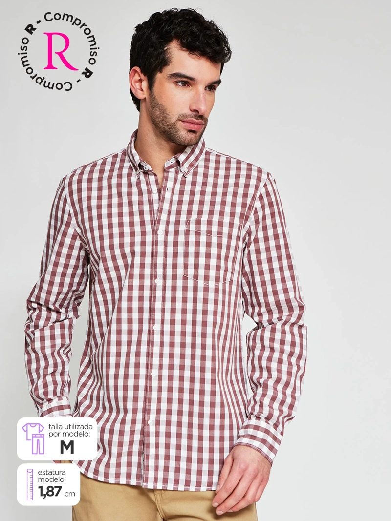 CAMISA HOMBRE REGATTA ALGODÓN MANGA LARGA - 1