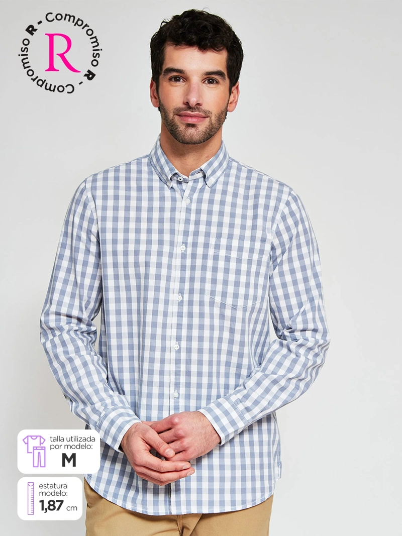 CAMISA HOMBRE REGATTA ALGODÓN MANGA LARGA - 1