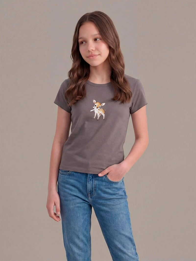 POLERA NIÑA INDEX TEEN ALGODÓN MANGA CORTA CINTA - 1