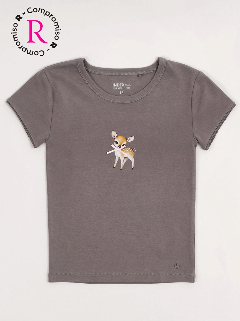 POLERA NIÑA INDEX TEEN ALGODÓN MANGA CORTA CINTA - 3