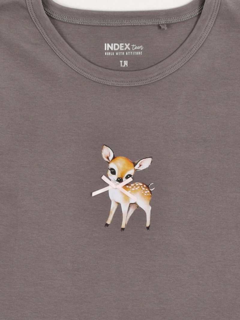 POLERA NIÑA INDEX TEEN ALGODÓN MANGA CORTA CINTA - 5