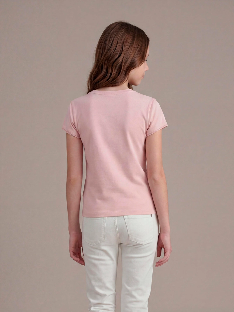 POLERA NIÑA INDEX TEEN ALGODÓN MANGA CORTA CINTA - 2