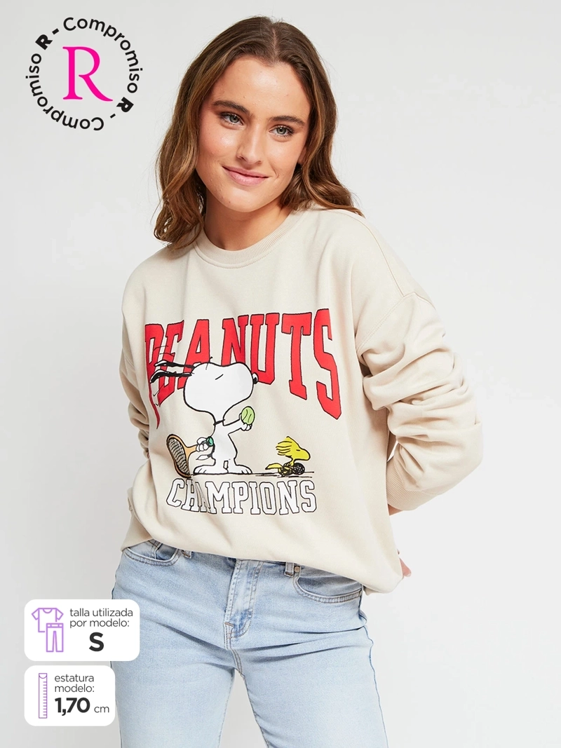 POLERÓN MUJER INDEX ALGODÓN MANGA LARGA SNOOPY - 1