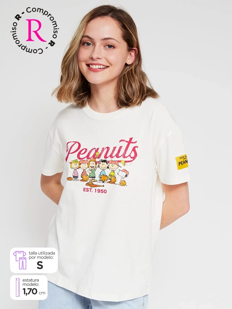 POLERA MUJER INDEX ALGODÓN MANGA CORTA SNOOPY