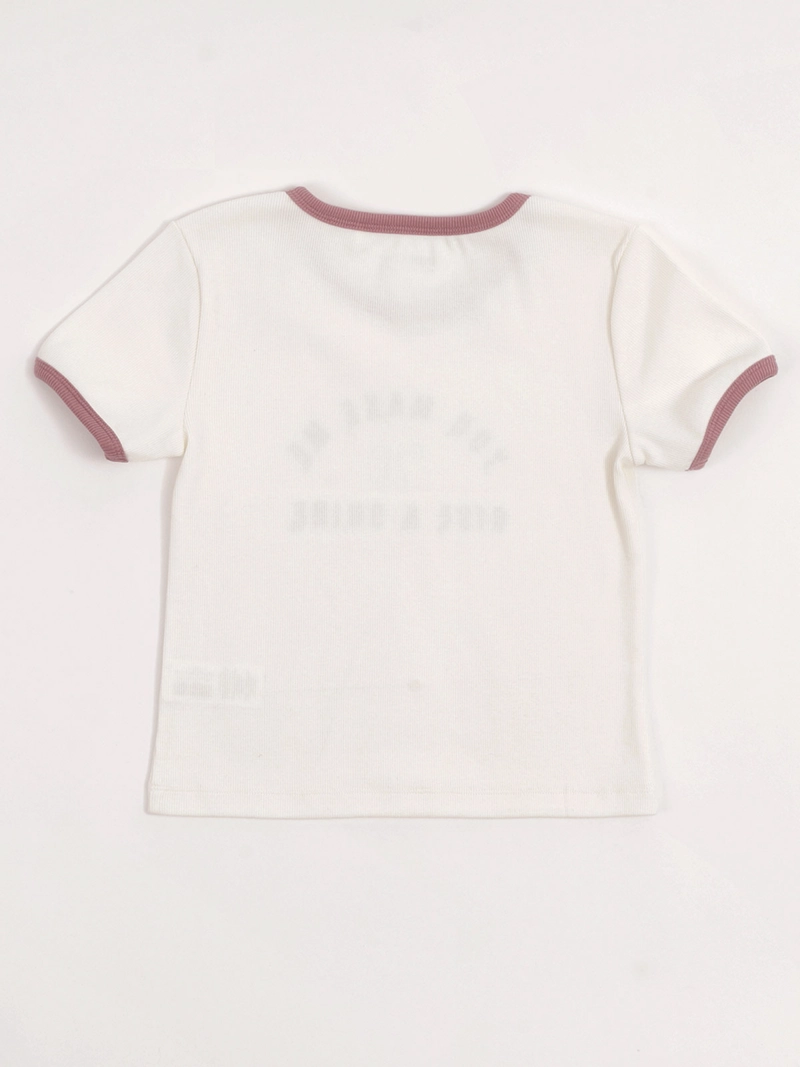 POLERA NIÑA INDEX TEEN ALGODÓN MANGA CORTA BORDADA - 4