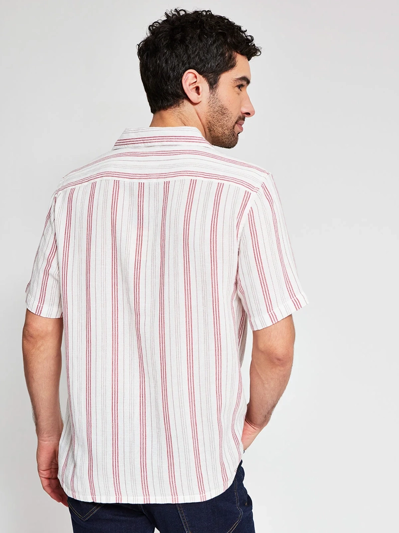 CAMISA HOMBRE BARBADOS ALGODÓN MANGA CORTA LÍNEAS - 2