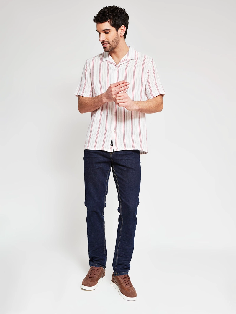 CAMISA HOMBRE BARBADOS ALGODÓN MANGA CORTA LÍNEAS - 4