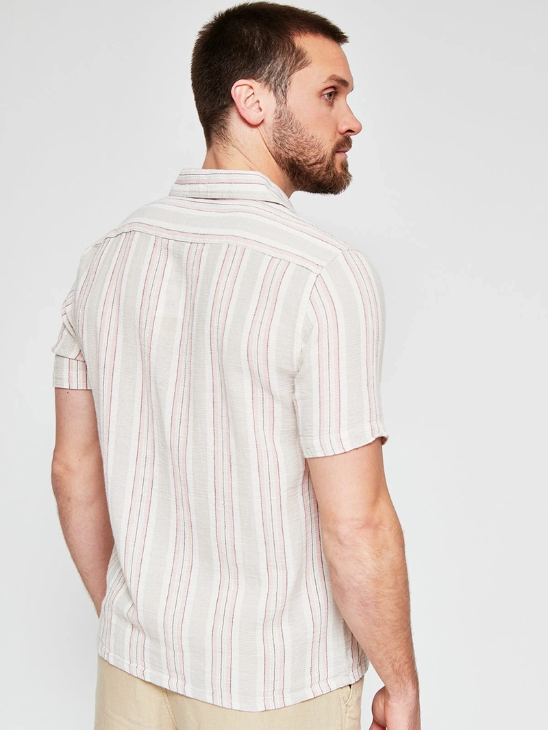 CAMISA HOMBRE BARBADOS ALGODÓN MANGA CORTA LÍNEAS - 2