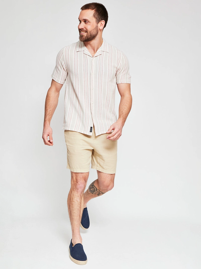 CAMISA HOMBRE BARBADOS ALGODÓN MANGA CORTA LÍNEAS - 4