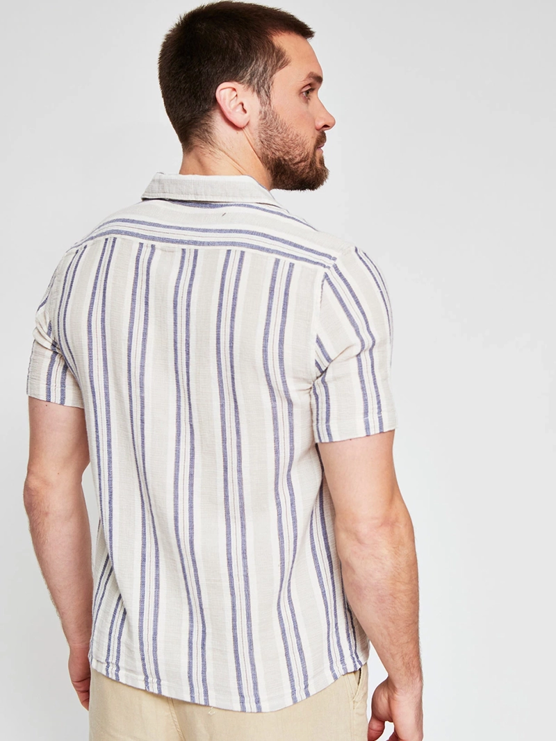 CAMISA HOMBRE BARBADOS ALGODÓN MANGA CORTA LÍNEAS - 2