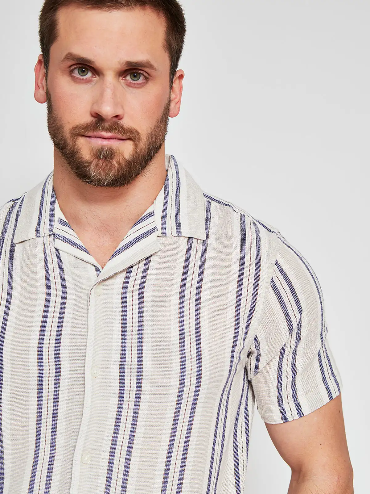 CAMISA HOMBRE BARBADOS ALGODÓN MANGA CORTA LÍNEAS - 3