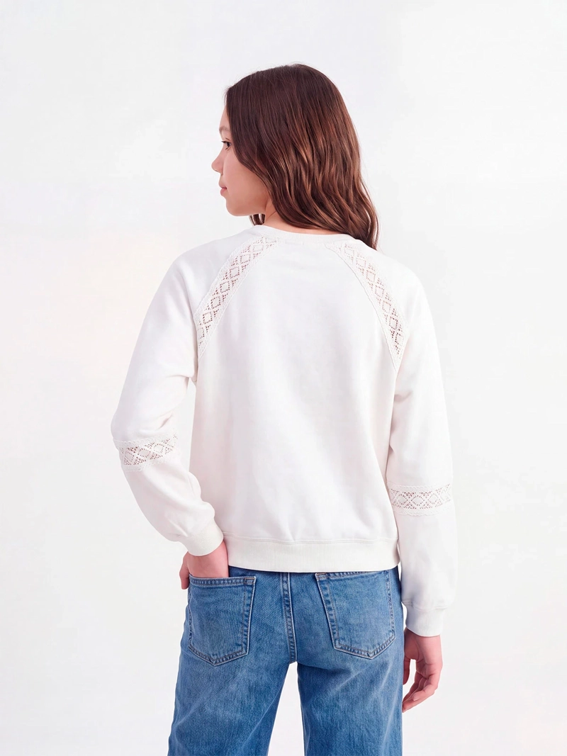 POLERÓN NIÑA INDEX TEEN ALGODÓN OVERSIZE ENCAJE - 2