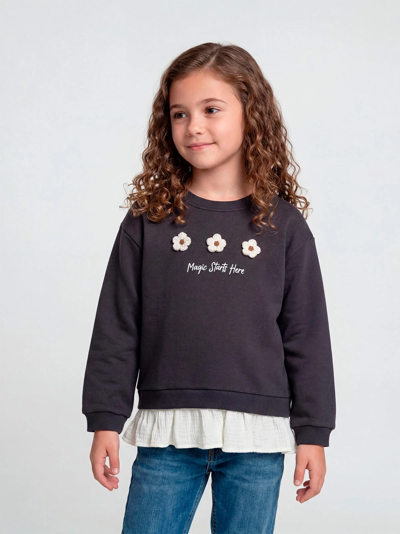POLERÓN NIÑA HARVEST ALGODÓN  - 1