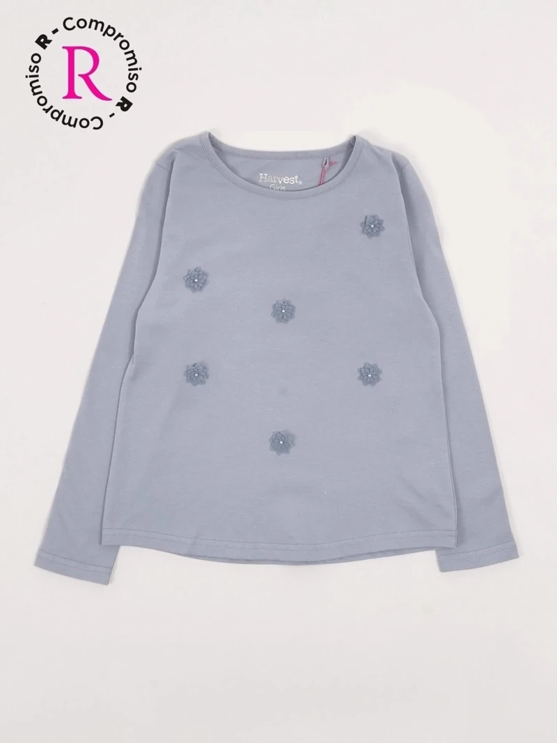 POLERA MANGA LARGA NIÑA HARVEST APLICACIÓN MARIPOSAS - 3