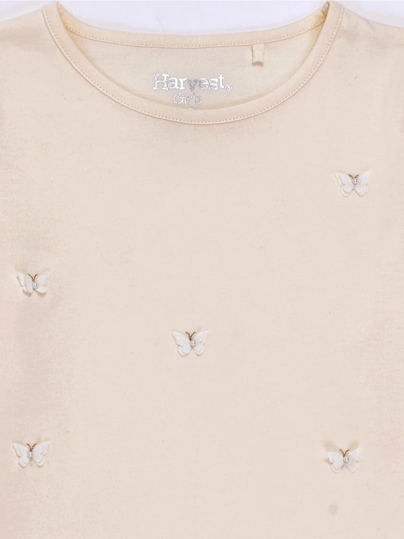 POLERA MANGA LARGA NIÑA HARVEST APLICACIÓN MARIPOSAS - 5