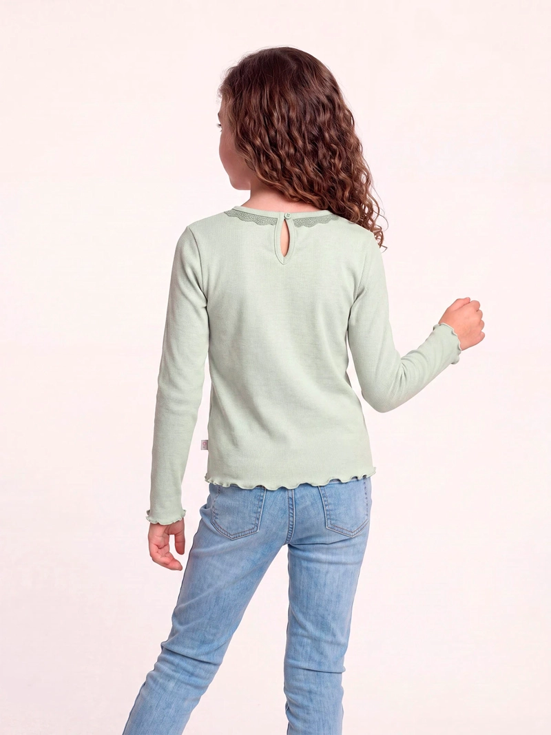 POLERA NIÑA HARVEST MANGA LARGA MACRAME - 2