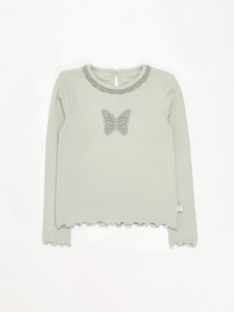 POLERA NIÑA HARVEST MANGA LARGA MACRAME - 3