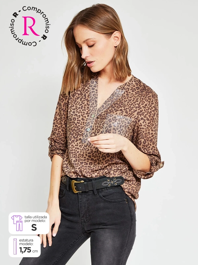 BLUSA MUJER TATIENNE MANGA LARGA LENTEJUELAS - 1