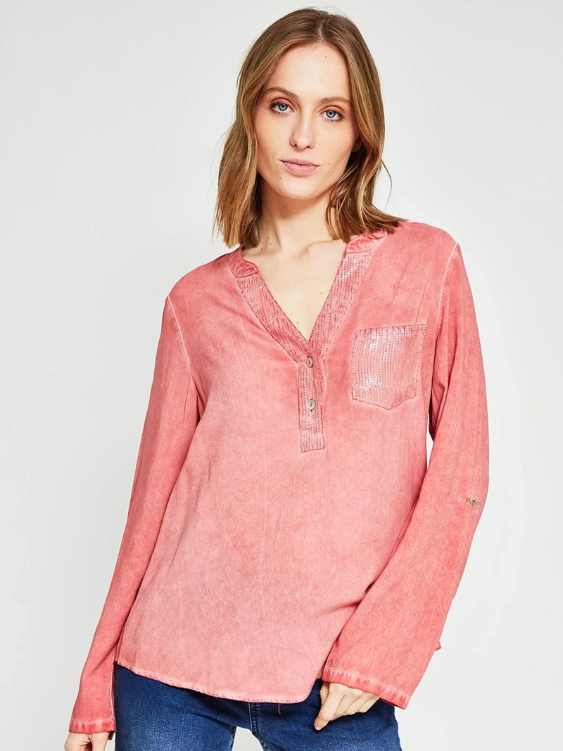 BLUSA MUJER TATIENNE MANGA LARGA LENTEJUELAS - 2