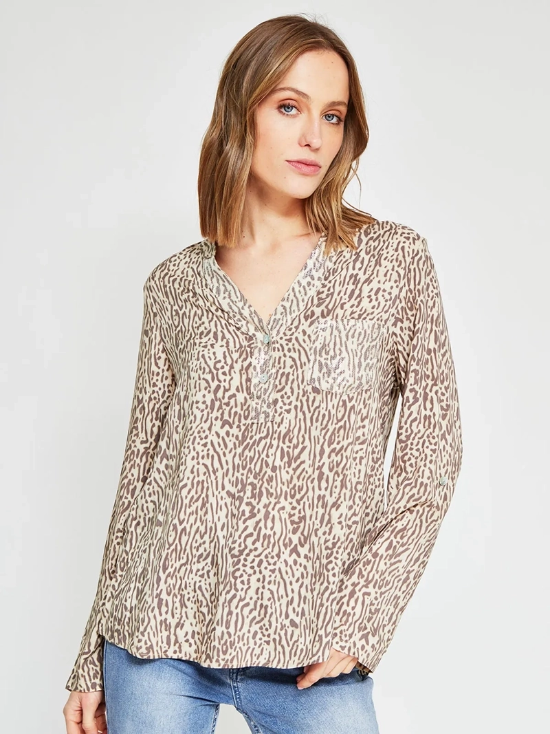 BLUSA MUJER TATIENNE MANGA LARGA LENTEJUELAS - 2