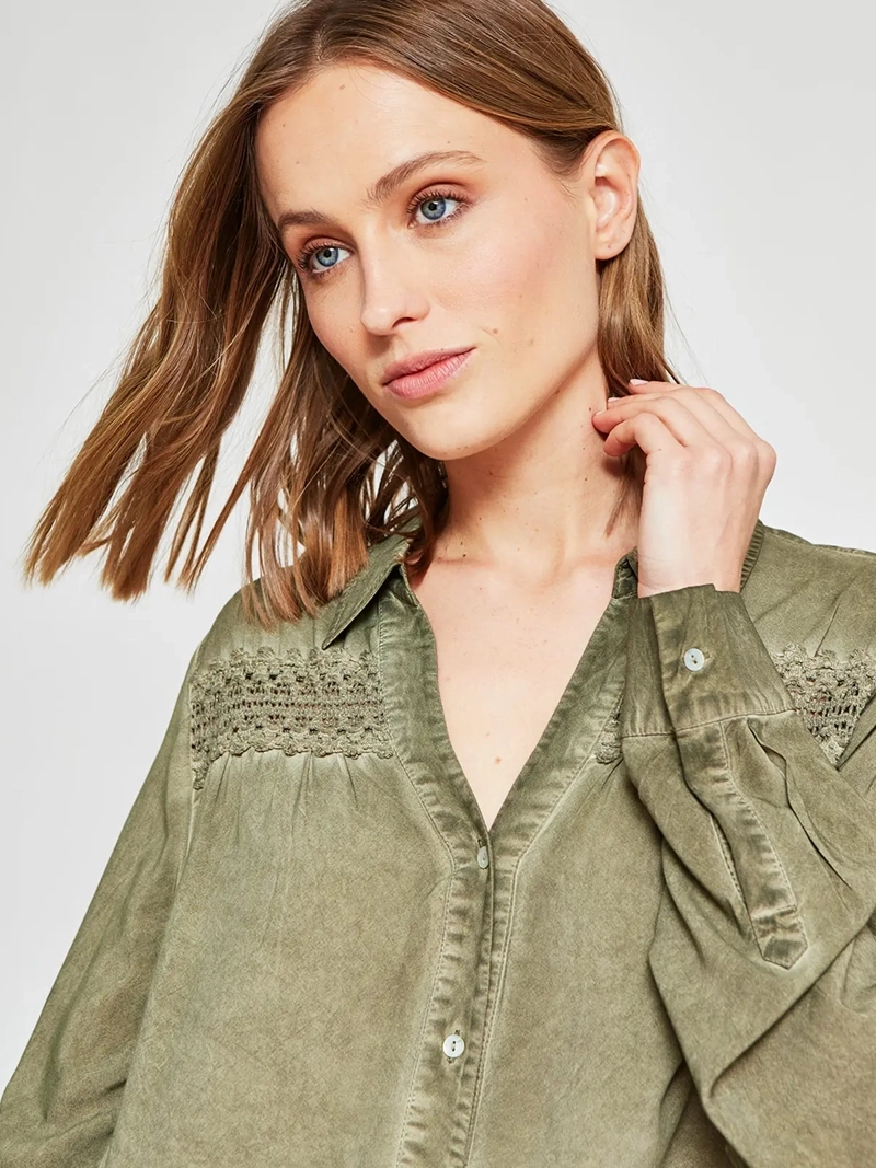 BLUSA MUJER TATIENNE MANGA LARGA MACRAMÉ - 4
