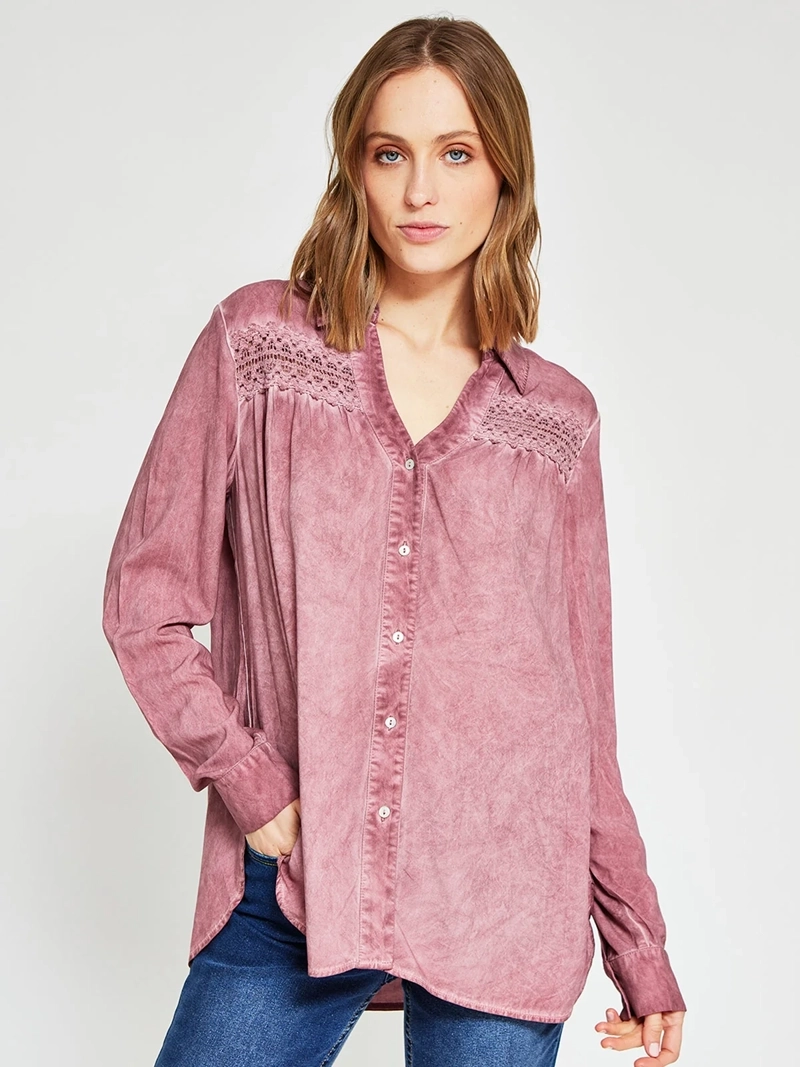 BLUSA MUJER TATIENNE MANGA LARGA MACRAMÉ - 2