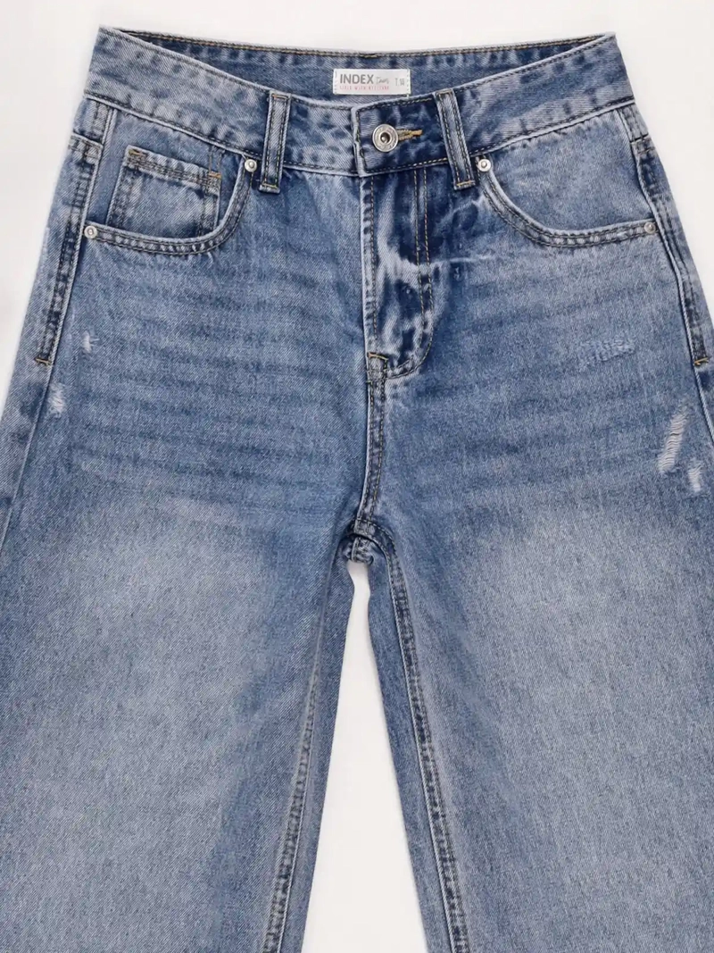 JEANS NIÑA INDEX TEEN ALGODÓN WIDE BASTA DESGASTADA - 6