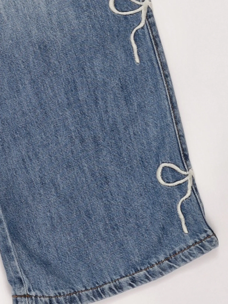 JEANS NIÑA INDEX TEEN ALGODÓN WIDE BORDADO LAZOS - 5