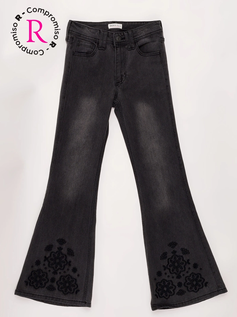 JEANS NIÑA INDEX TEEN ALGODÓN FLARE BORDADA - 3
