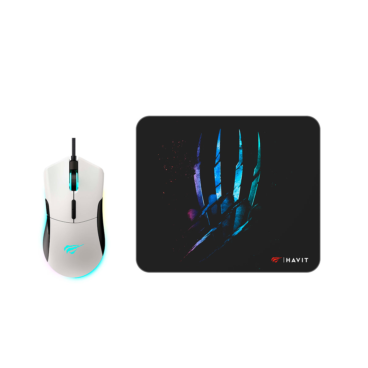MOUSE GAMER RGB HAVIT MS1037CM + MOUSE PAD GAMER - 1