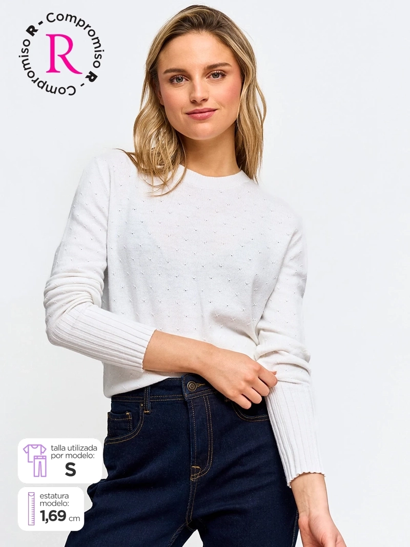 SWEATER MUJER PEPE JEANS ALGODÓN CALADO