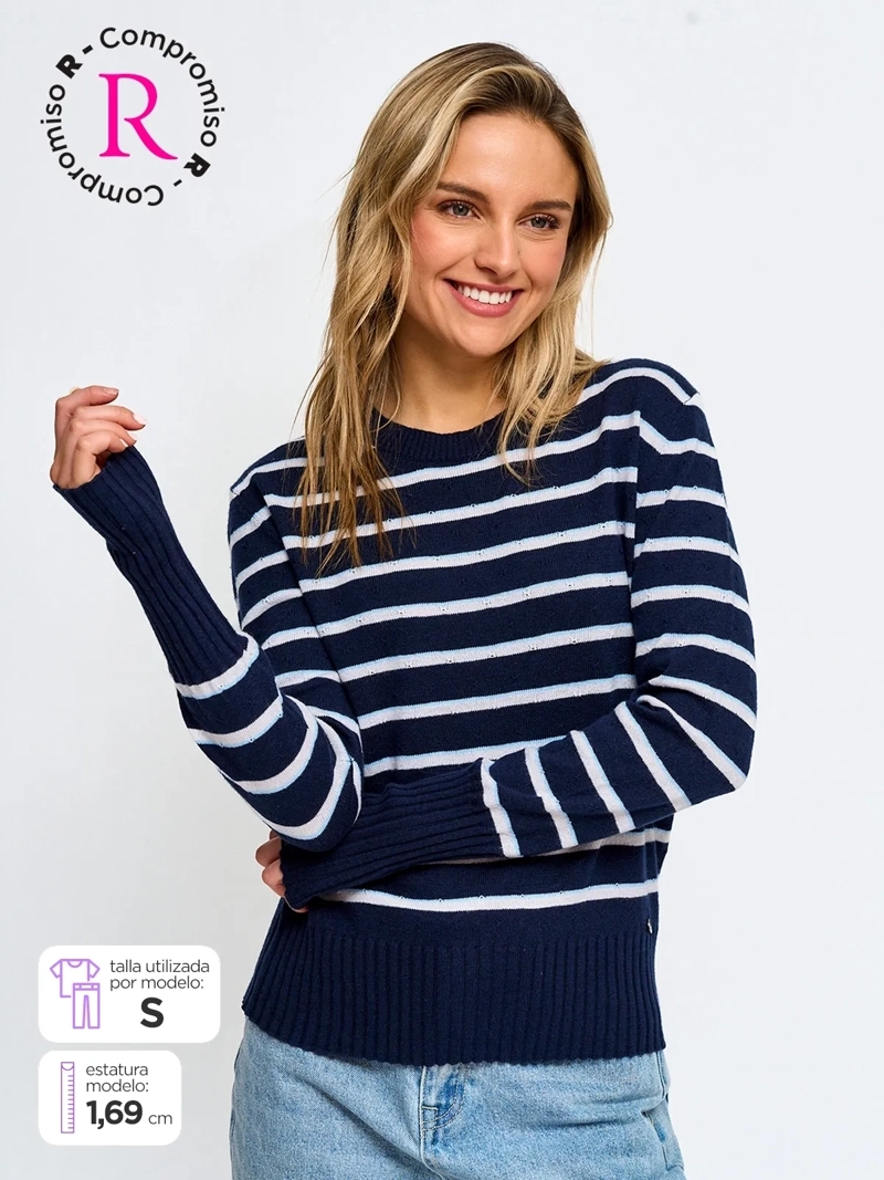 SWEATER MUJER PEPE JEANS ALGODÓN CALADO