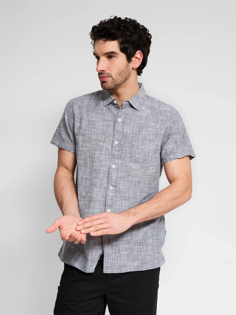 CAMISA HOMBRE ROBERT LEWIS ALGODÓN MANGA CORTA LISA - 1