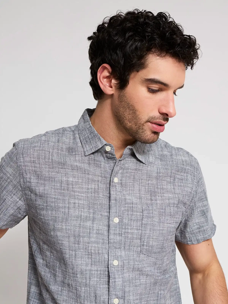 CAMISA HOMBRE ROBERT LEWIS ALGODÓN MANGA CORTA LISA - 3